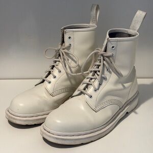 Dr. Martens White Leather Boots (discontinued style)